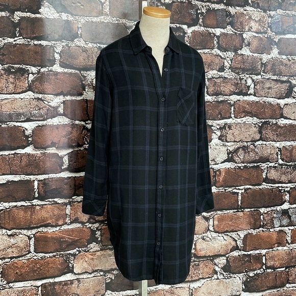 Rails Dress Women's Small Black Purple Plaid Long Sleeve Button Down Shirt - Picture 8 of 16